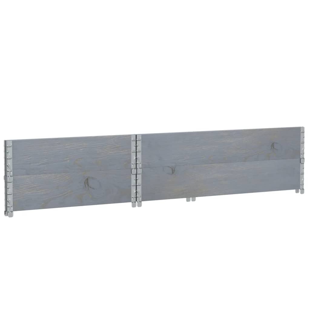 vidaXL Pallet Collars 2 pcs Grey 120x80 cm Solid Wood Pine 6