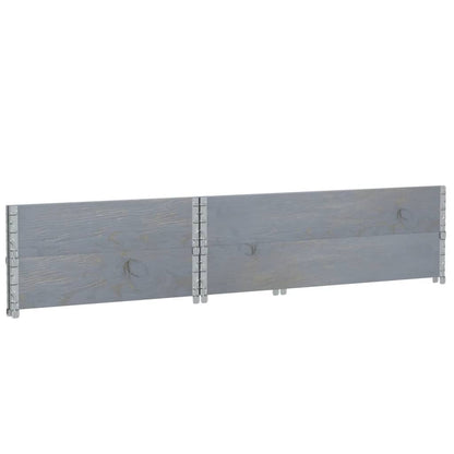 vidaXL Pallet Collars 2 pcs Grey 120x80 cm Solid Wood Pine 6