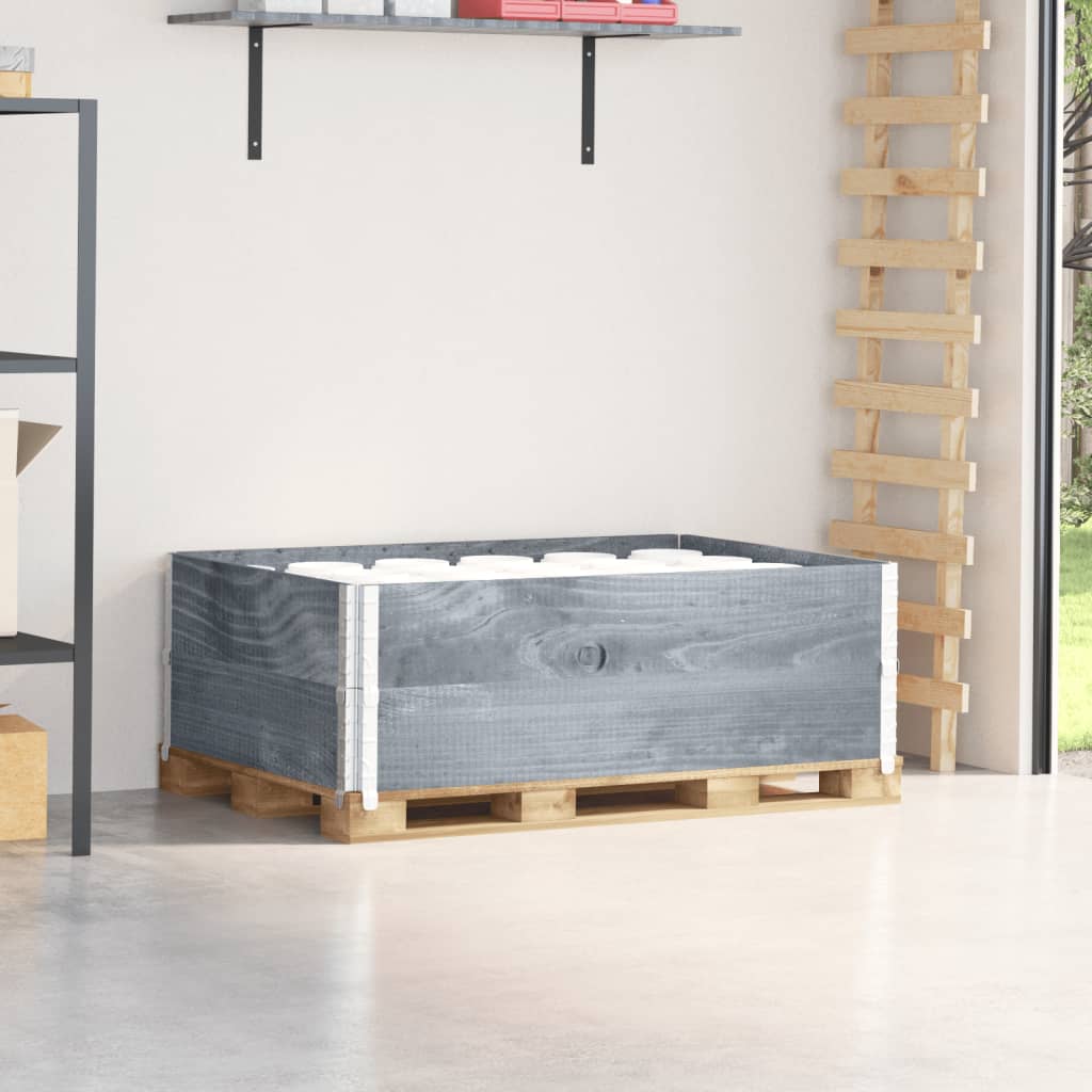 vidaXL Pallet Collars 2 pcs Grey 120x80 cm Solid Wood Pine 1