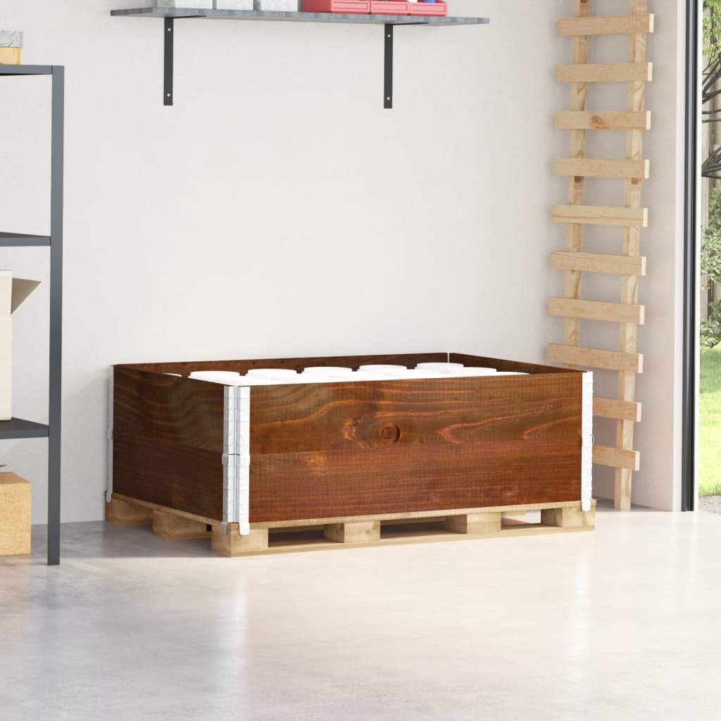 vidaXL Pallet Collars 2 pcs Brown 120x80 cm Solid Wood Pine 1