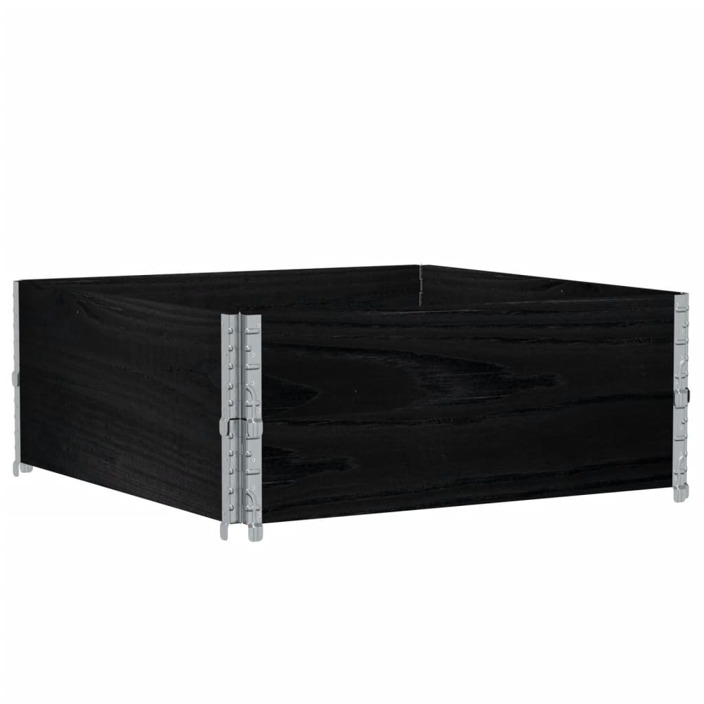 vidaXL Pallet Collars 2 pcs Black 100x100 cm Solid Wood Pine 2