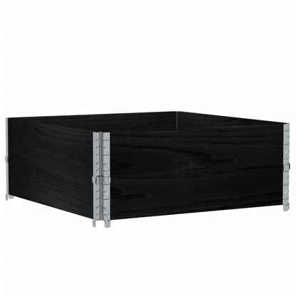 vidaXL Pallet Collars 2 pcs Black 100x100 cm Solid Wood Pine 2