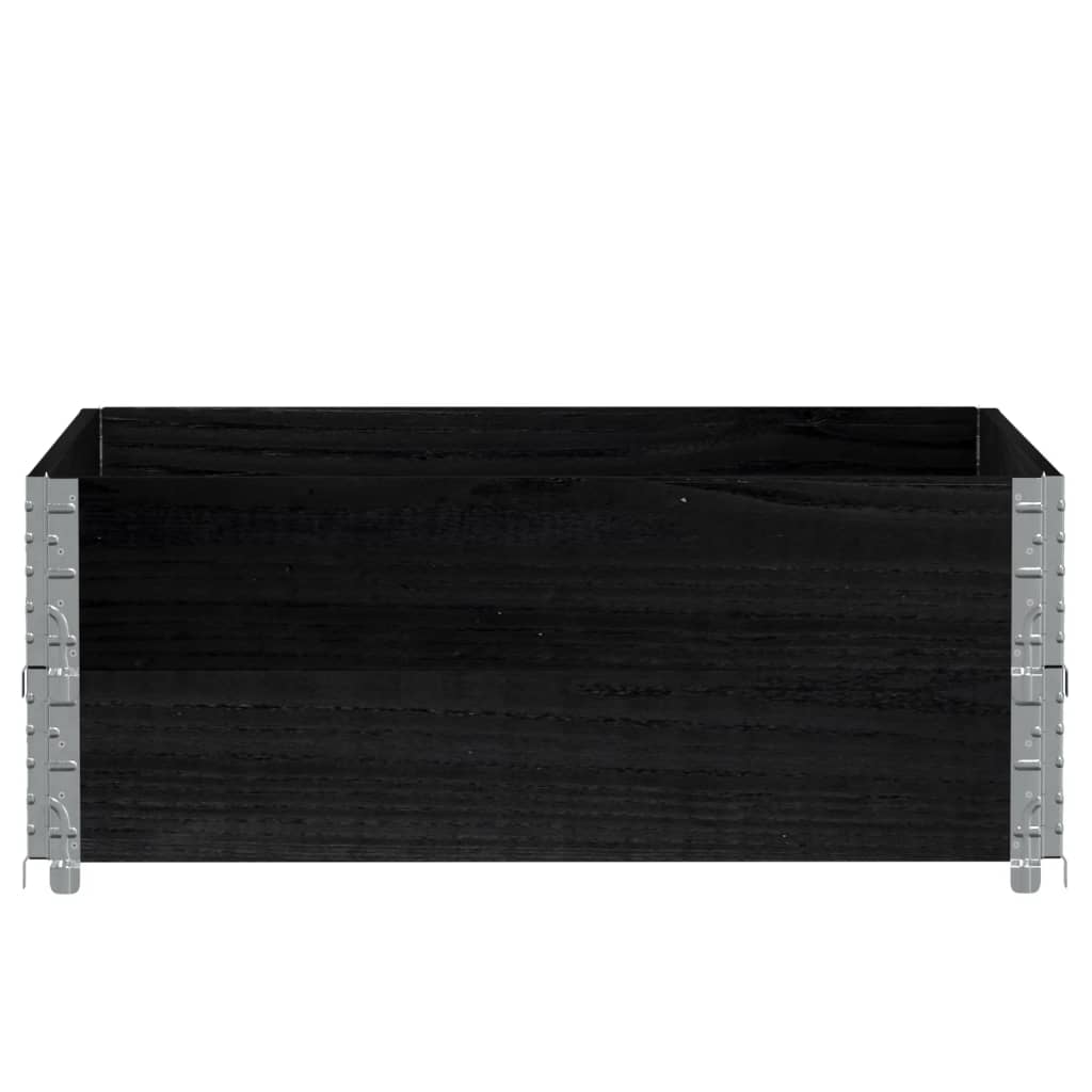 vidaXL Pallet Collars 2 pcs Black 100x100 cm Solid Wood Pine 3