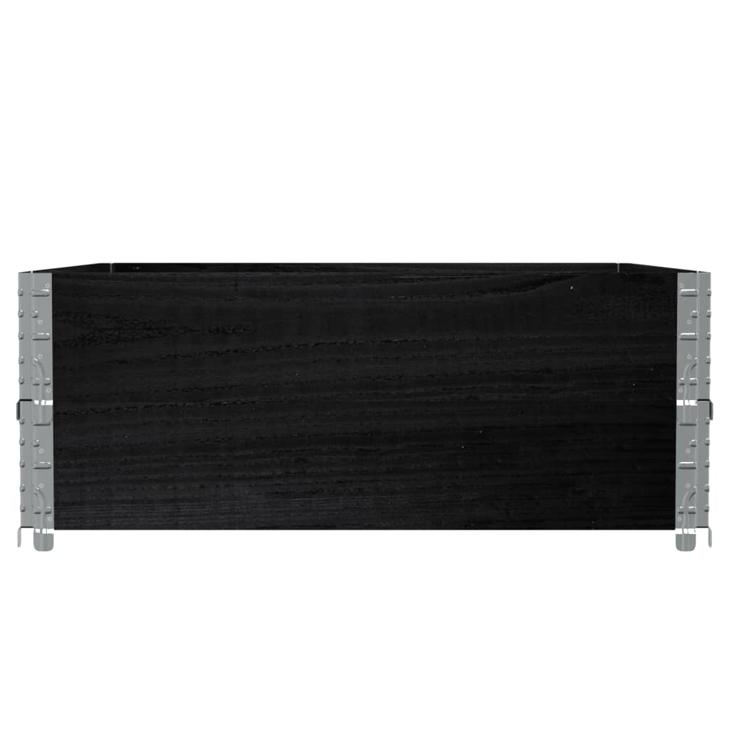 vidaXL Pallet Collars 2 pcs Black 100x100 cm Solid Wood Pine 4