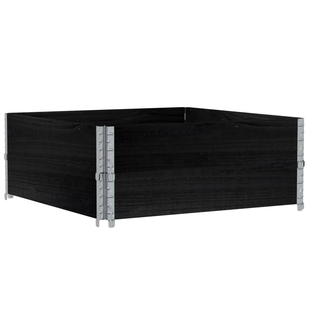 vidaXL Pallet Collars 2 pcs Black 100x100 cm Solid Wood Pine 5
