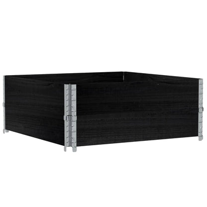vidaXL Pallet Collars 2 pcs Black 100x100 cm Solid Wood Pine 5
