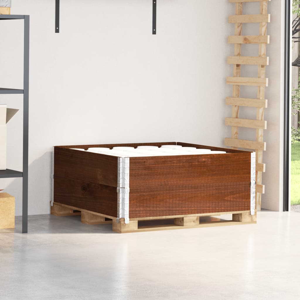 vidaXL Pallet Collars 2 pcs Brown 100x100 cm Solid Wood Pine 1