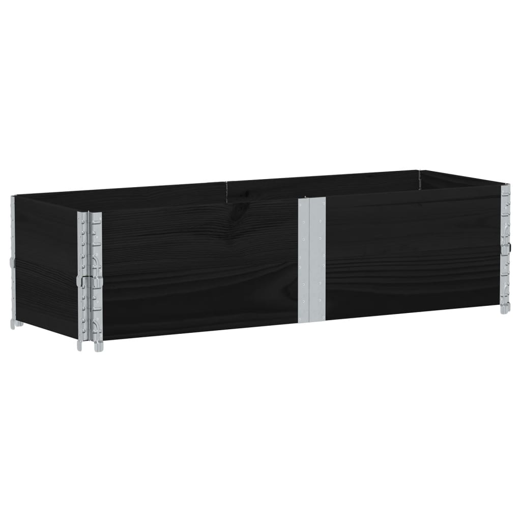 vidaXL Pallet Collars 2 pcs Black 150x50 cm Solid Wood Pine 2