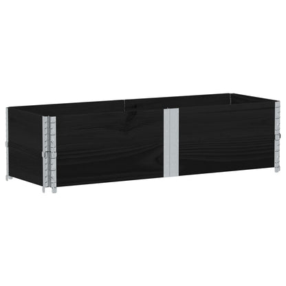 vidaXL Pallet Collars 2 pcs Black 150x50 cm Solid Wood Pine 2