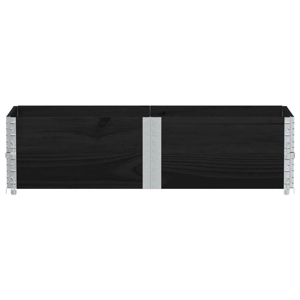 vidaXL Pallet Collars 2 pcs Black 150x50 cm Solid Wood Pine 3