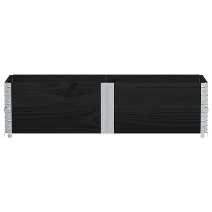 vidaXL Pallet Collars 2 pcs Black 150x50 cm Solid Wood Pine 3