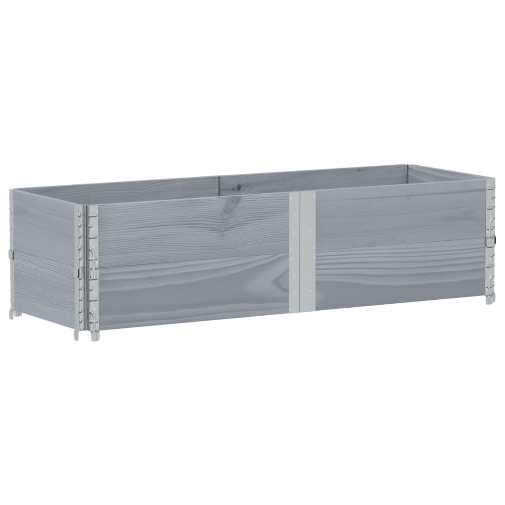 vidaXL Pallet Collars 2 pcs Grey 150x50 cm Solid Wood Pine 2