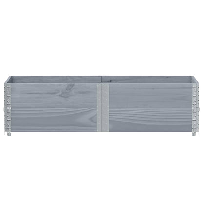vidaXL Pallet Collars 2 pcs Grey 150x50 cm Solid Wood Pine 3