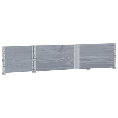vidaXL Pallet Collars 2 pcs Grey 150x50 cm Solid Wood Pine 4