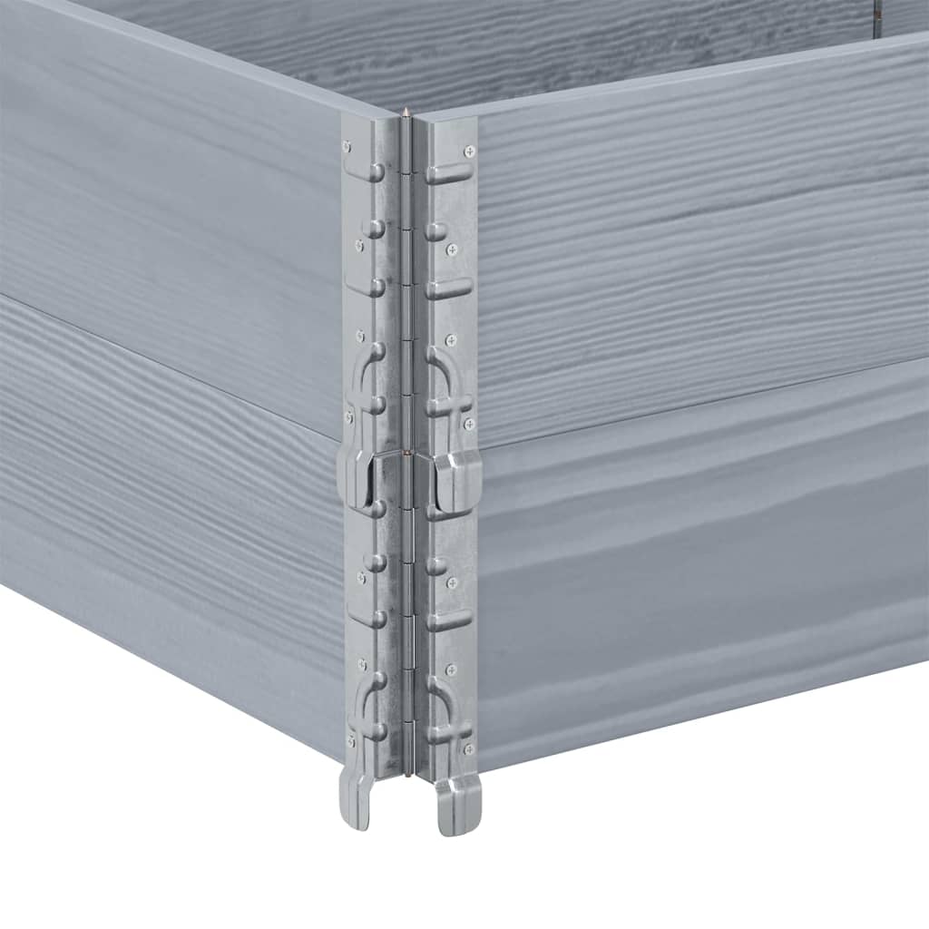 vidaXL Pallet Collars 2 pcs Grey 150x50 cm Solid Wood Pine 6
