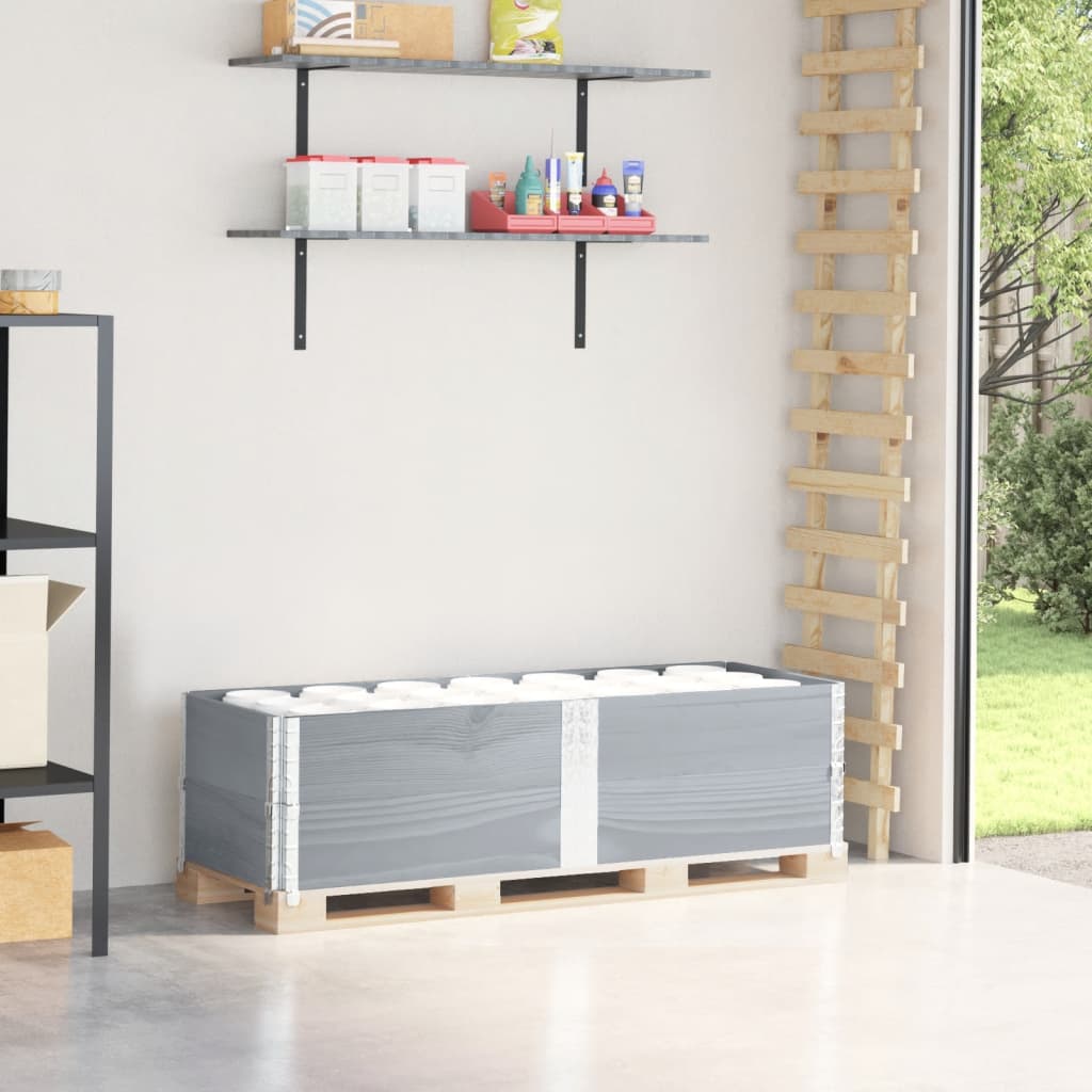 vidaXL Pallet Collars 2 pcs Grey 150x50 cm Solid Wood Pine 1