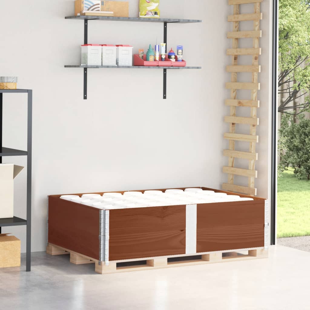 Pallet Collars Brown Solid Wood Pine 2 Dark brown 150 cm 100 cm