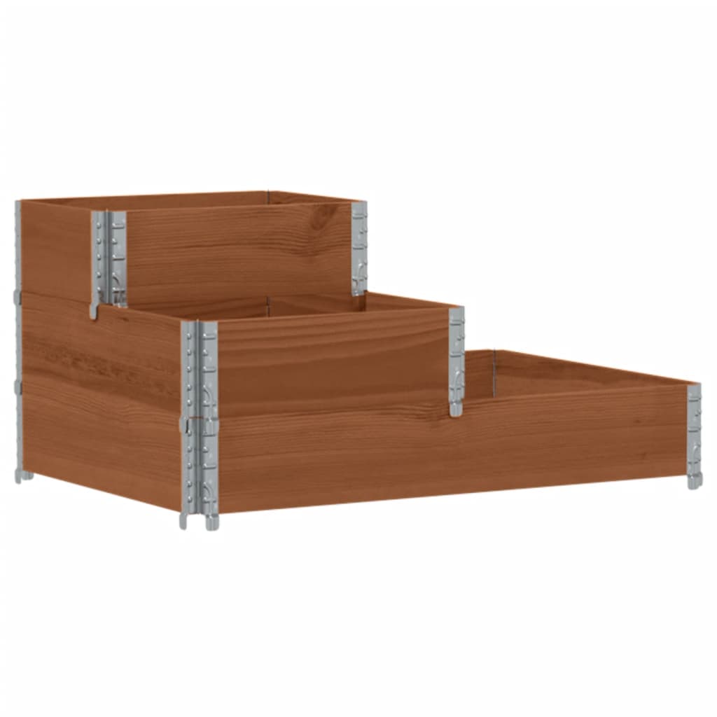 vidaXL 3-Tier Raised Bed Brown 120x80 cm Solid Wood Pine 2