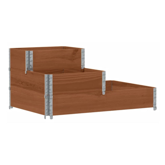 3-Tier Raised Bed 120x80 cm Solid Wood Pine Dark brown 120 x 80 cm (60 x 40 cm)