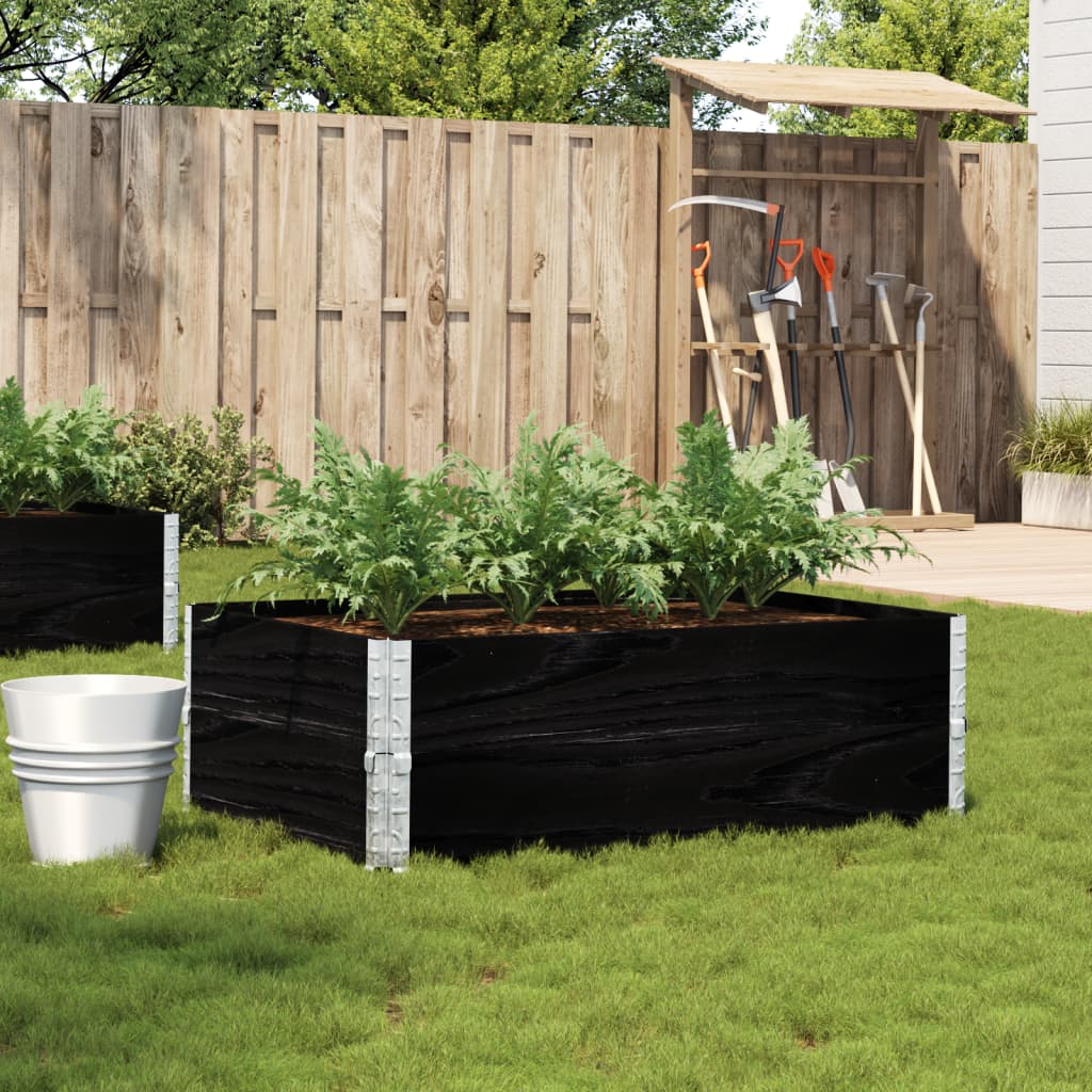 vidaXL Garden Planter Black 120x80 cm Solid Wood Pine 1