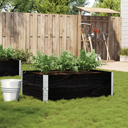 vidaXL Garden Planter Black 120x80 cm Solid Wood Pine 1