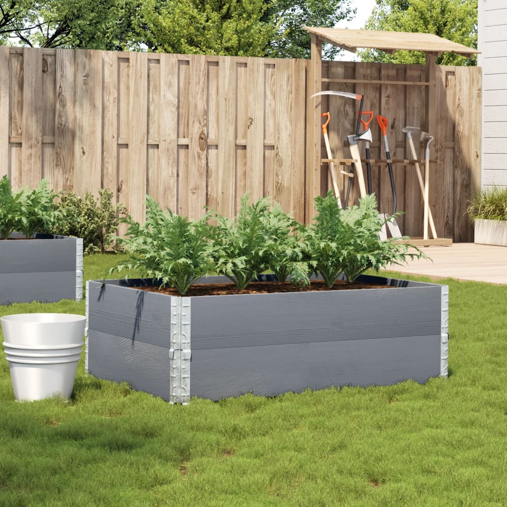 vidaXL Garden Planter Grey 120x80 cm Solid Wood Pine 1