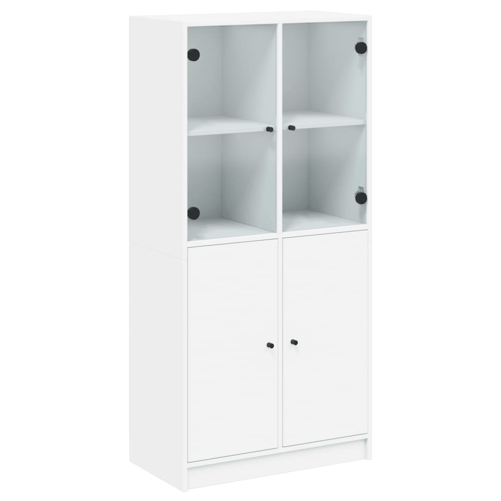 Highboard with Doors 68x37x142 cm Engineered Wood White 68 cm
