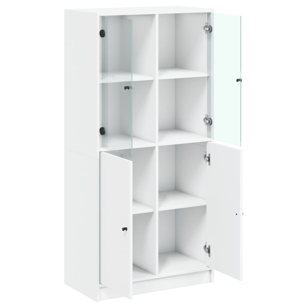 Highboard with Doors 68x37x142 cm Engineered Wood White 68 cm