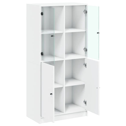 Highboard with Doors 68x37x142 cm Engineered Wood White 68 cm