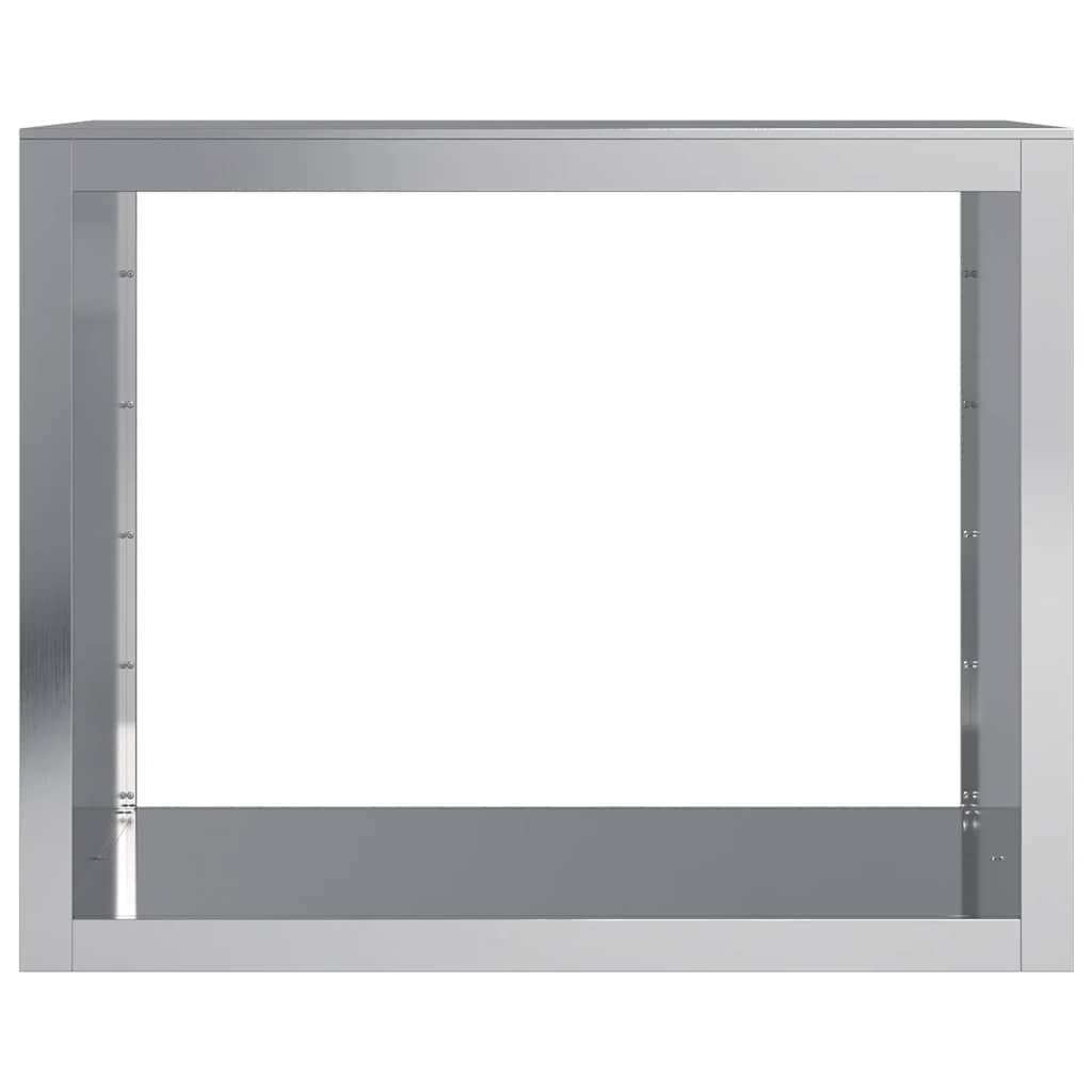 Firewood Rack Black Steel Width 100 cm Galvanized steel/grey 80 cm