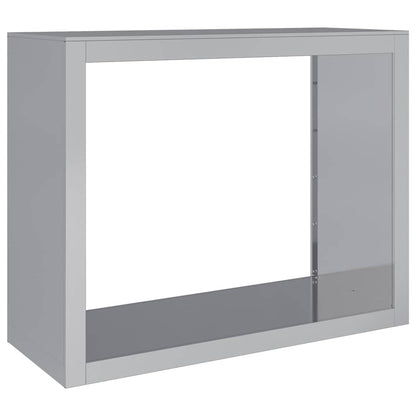 Firewood Rack Black Steel Width 100 cm Galvanized steel/grey 80 cm