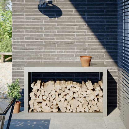 Firewood Rack Black Steel Width 100 cm Stainless steel/light grey 60 cm