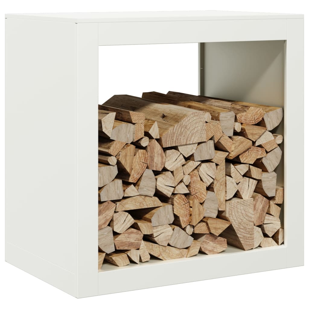 vidaXL Firewood Rack White 60x40x60 cm Steel 3