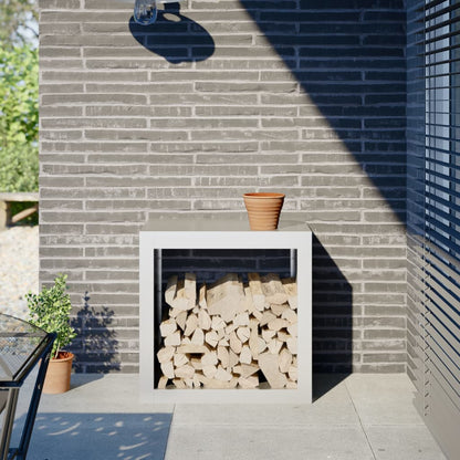 vidaXL Firewood Rack White 60x40x60 cm Steel 1