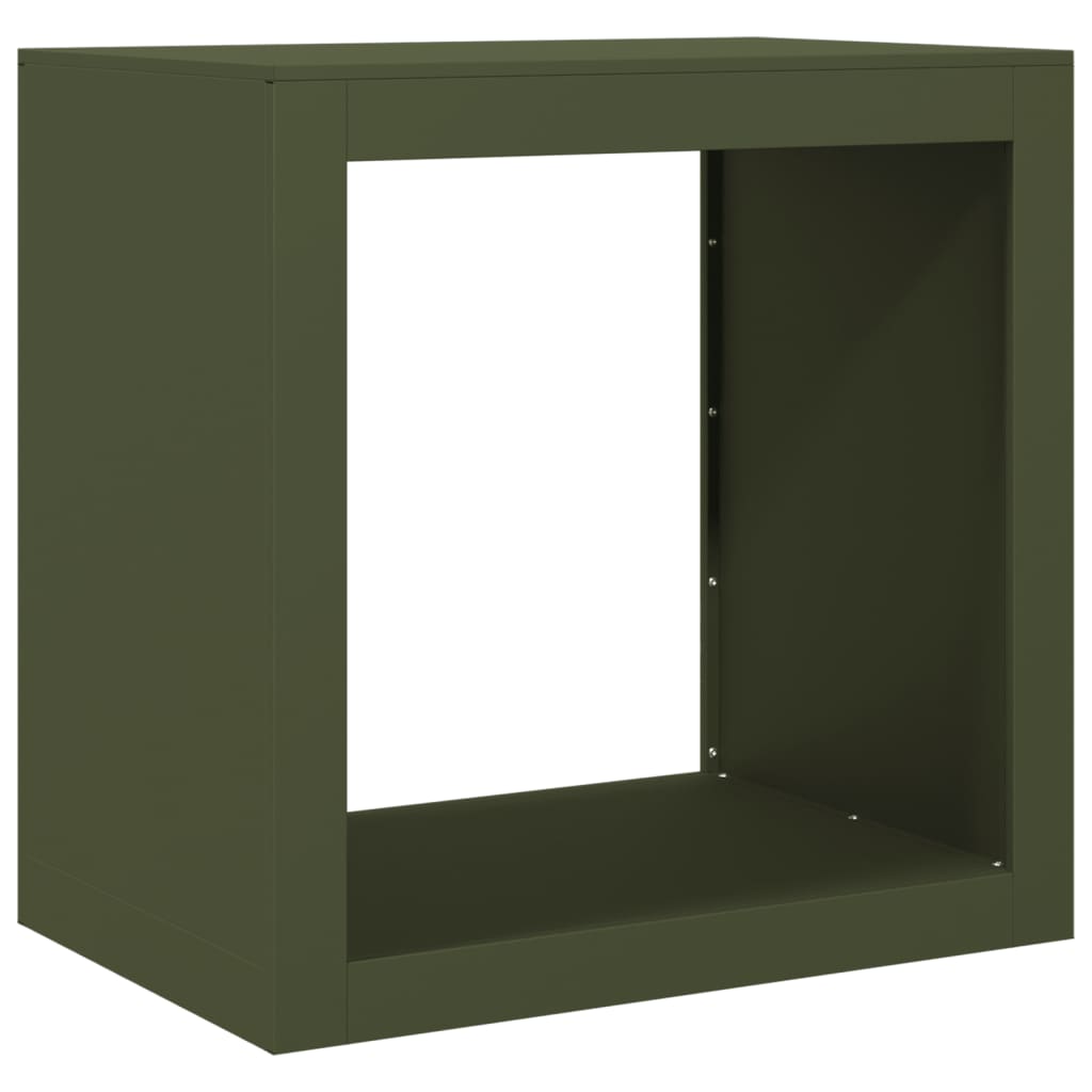 Firewood Rack Black 60x40x60 cm Steel Width 60 cm Height 60 cm Steel/green