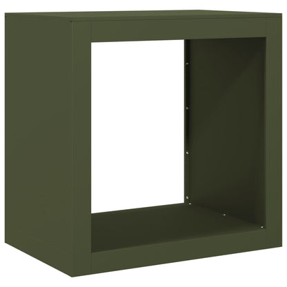 Firewood Rack Black 60x40x60 cm Steel Width 60 cm Height 60 cm Steel/green