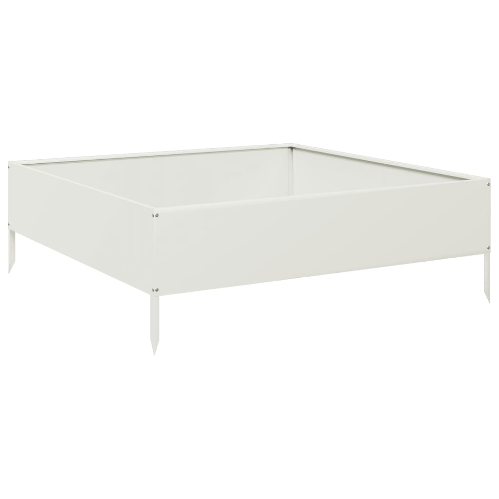 vidaXL Garden Raised Bed White 100x100x33.5 cm Steel 2