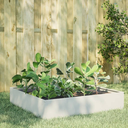 vidaXL Garden Raised Bed White 100x100x33.5 cm Steel 1