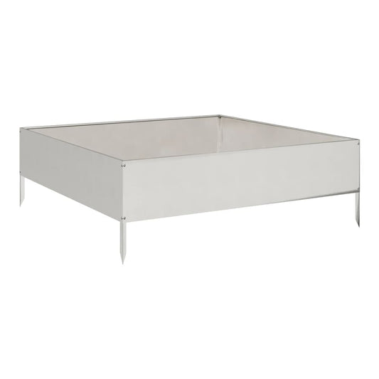 Garden Raised Bed Stainless Steel 100 x 100 x 33.5 cm Stainless steel/light grey
