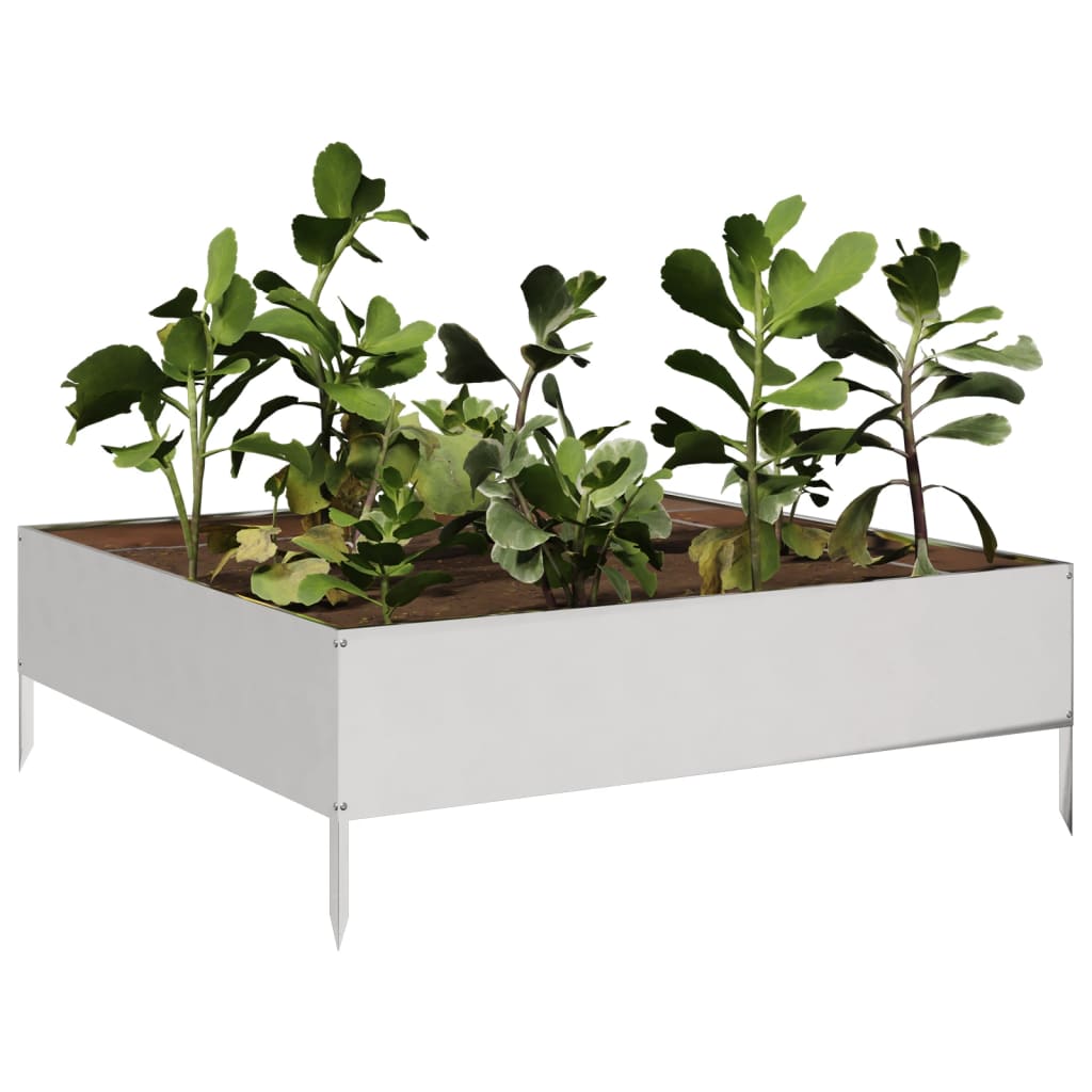 vidaXL Garden Raised Bed 100x100x33.5 cm Stainless Steel 3