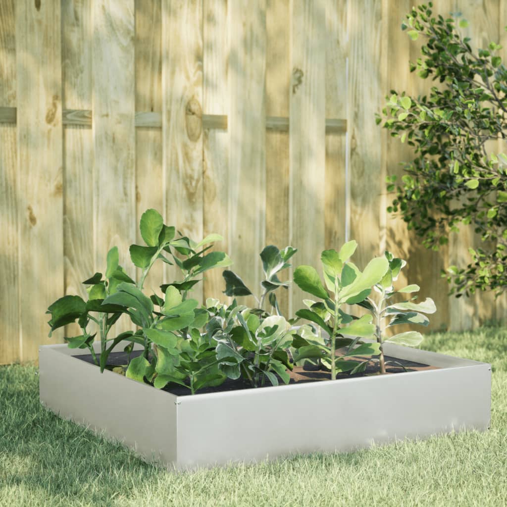 vidaXL Garden Raised Bed 100x100x33.5 cm Stainless Steel 1