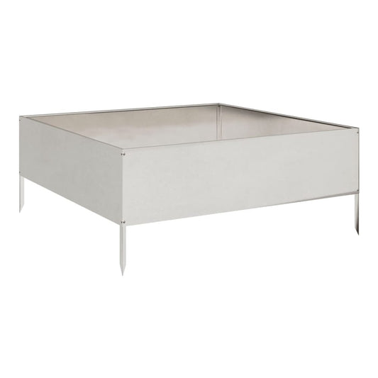 Garden Raised Bed Black 100x100x41 cm Steel 100 x 100 x 25 cm Stainless steel/light grey