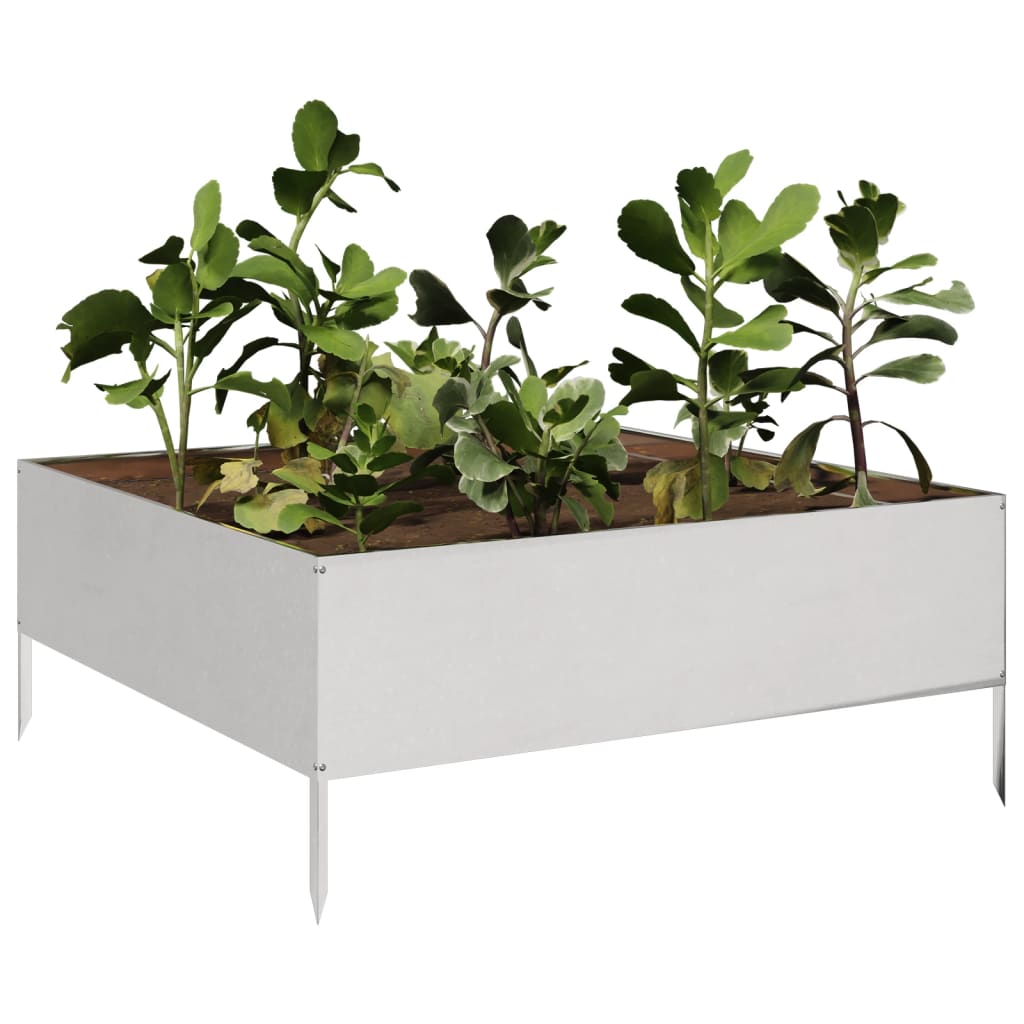 vidaXL Garden Raised Bed 100x100x41 cm Stainless Steel 3