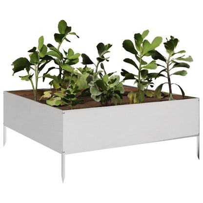 vidaXL Garden Raised Bed 100x100x41 cm Stainless Steel 3