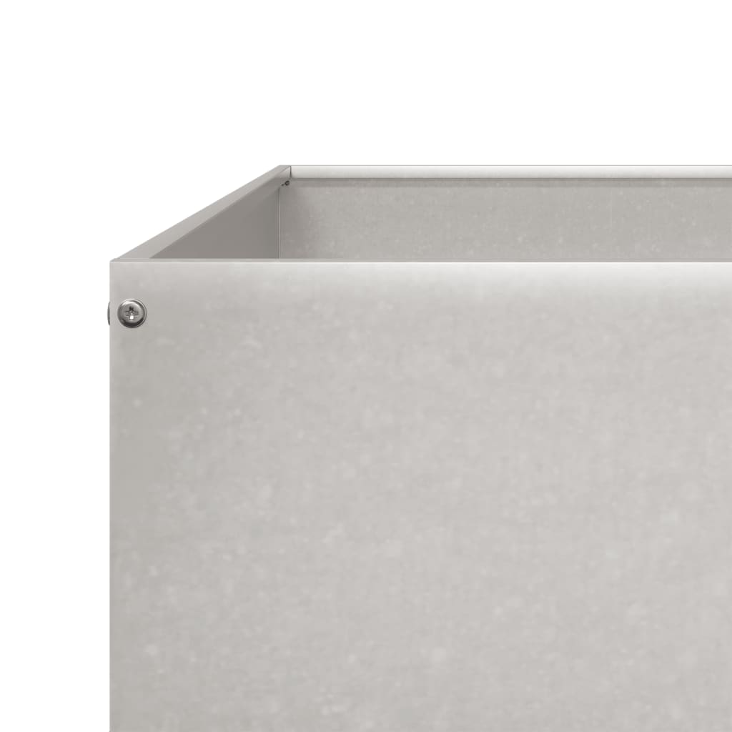 Garden Raised Bed Black 100x100x41 cm Steel 100 x 100 x 25 cm Stainless steel/light grey