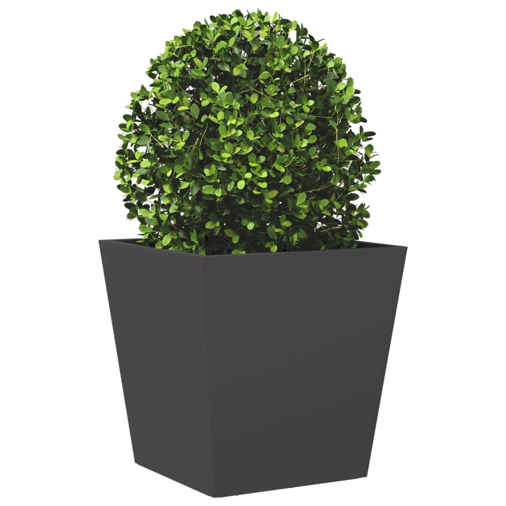 vidaXL Garden Planters Black 2 pcs 40x40x40 cm Steel 4