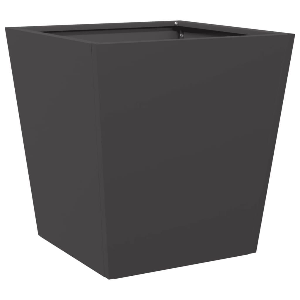 vidaXL Garden Planters Black 2 pcs 40x40x40 cm Steel 5