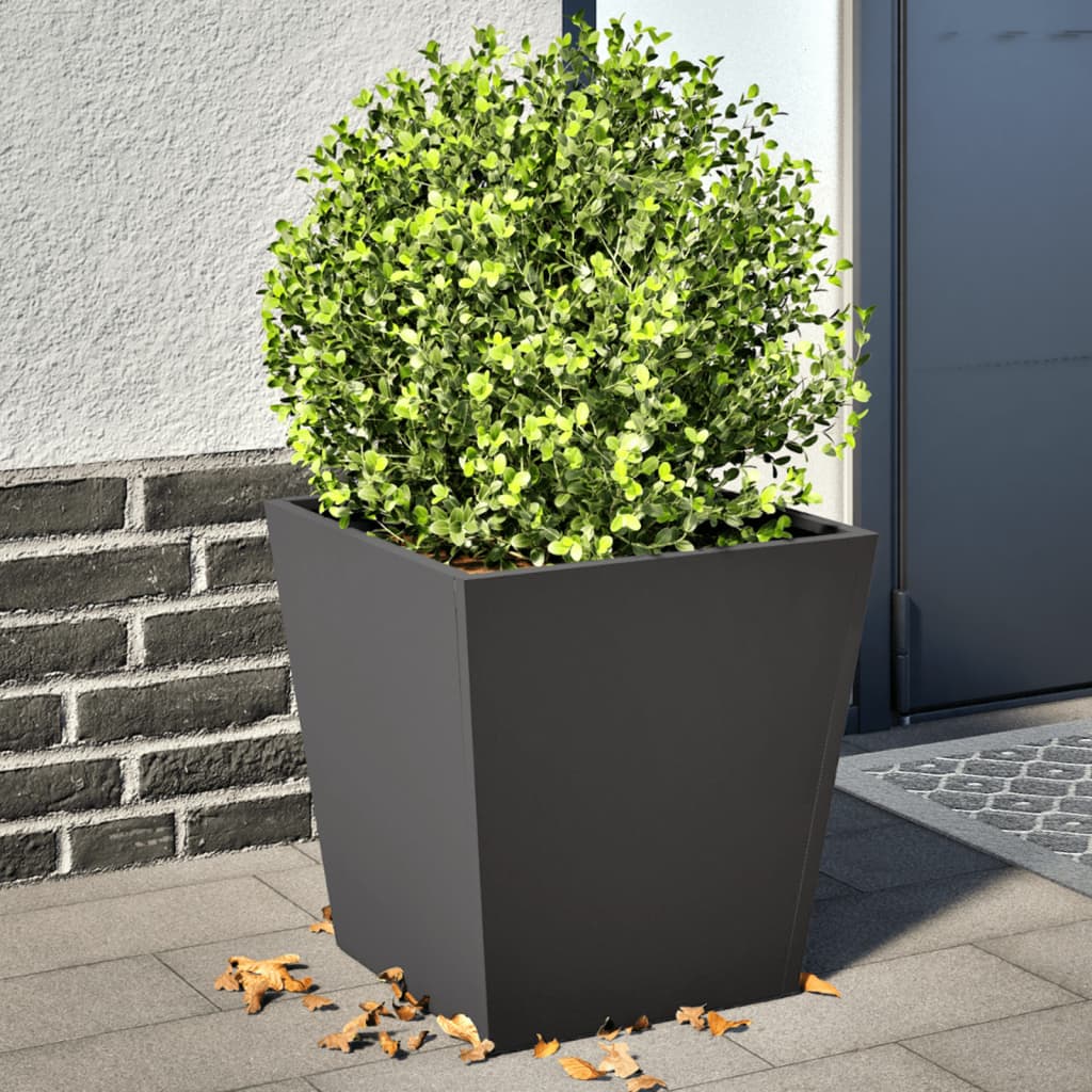 vidaXL Garden Planters Black 2 pcs 40x40x40 cm Steel 1