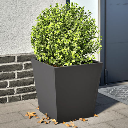 vidaXL Garden Planters Black 2 pcs 40x40x40 cm Steel 1