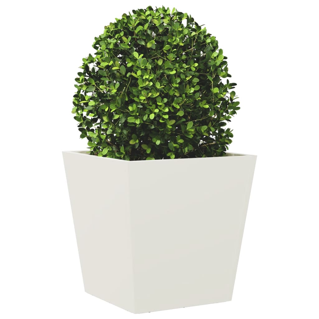vidaXL Garden Planters White 2 pcs 40x40x40 cm Steel 4